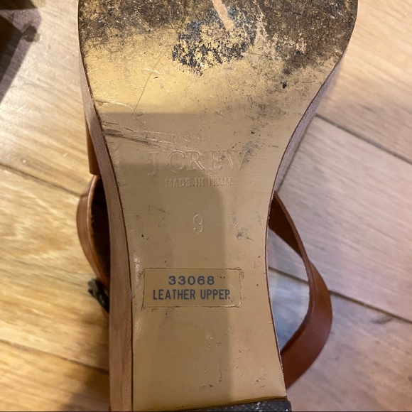 J. Crew Marguerite Strap leather Platform Wedge Sandals In Brown size 9 - Picture 12 of 13